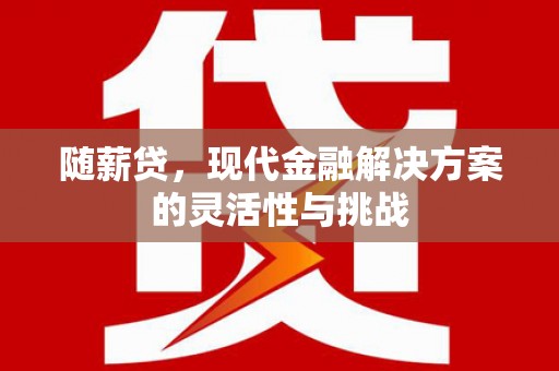 嘉兴随薪贷，现代金融解决方案的灵活性与挑战