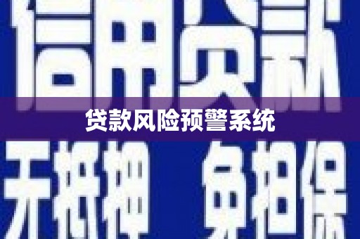 嘉兴贷款风险预警系统
