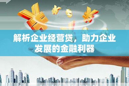 嘉兴解析企业经营贷，助力企业发展的金融利器