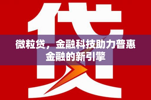嘉兴微粒贷，金融科技助力普惠金融的新引擎