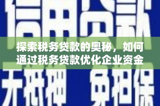 嘉兴探索税务贷款的奥秘，如何通过税务贷款优化企业资金流