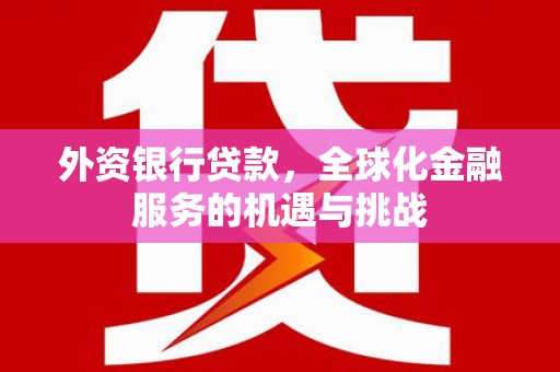 嘉兴外资银行贷款，全球化金融服务的机遇与挑战