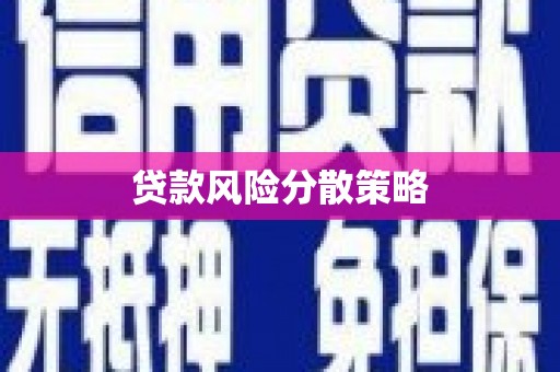 嘉兴贷款风险分散策略
