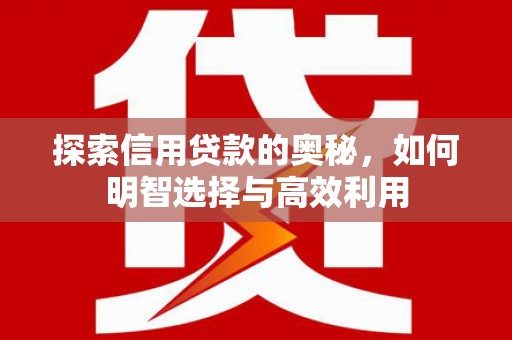 嘉兴探索信用贷款的奥秘，如何明智选择与高效利用