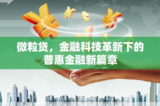 嘉兴微粒贷，金融科技革新下的普惠金融新篇章